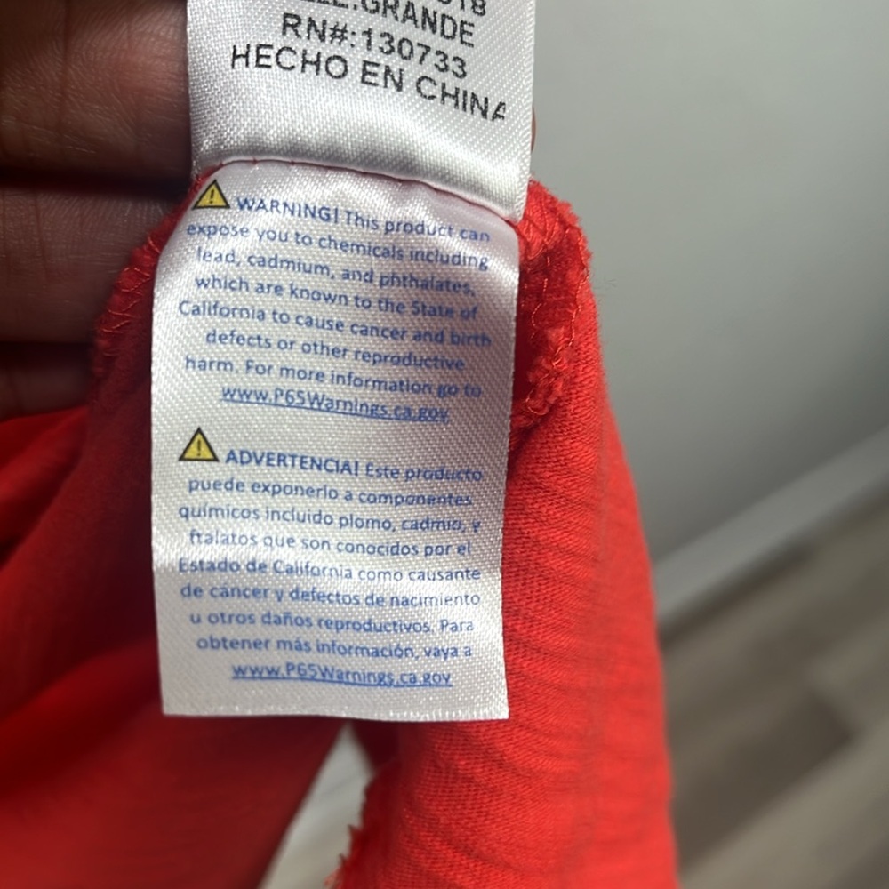 Umgee Orange/Red And Multi Color Flutter Sleeve T… - image 4